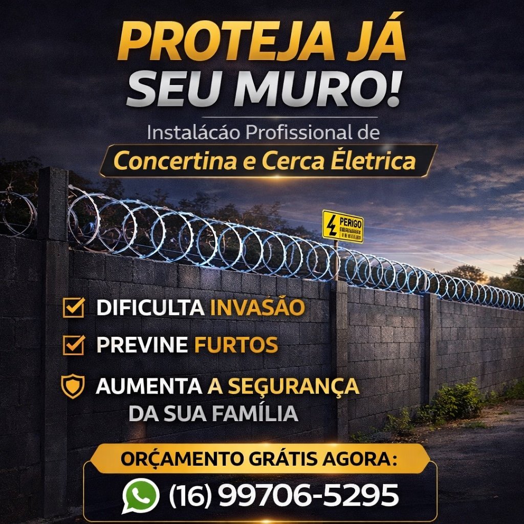 Anúncio da XS Segurança X com concertina e cerca elétrica